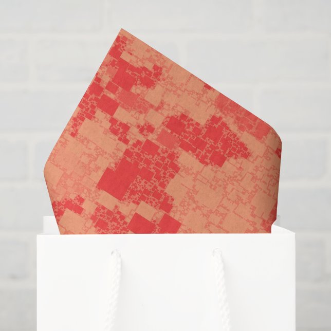Tangerine Zeal Tiled Artwork Design Tissue Paper (Gift Bag)
