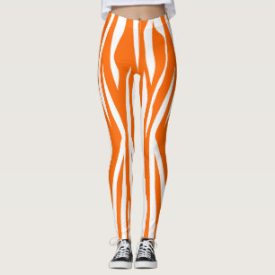 Tangerine Zebra Print Leggings