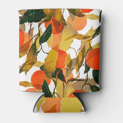 Tangerines tree juicy seamless pattern can cooler