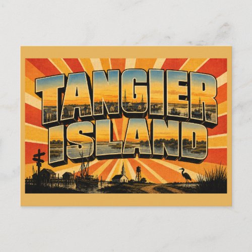 Tangier Island VA Chesapeake Bay Watermen Art Postcard