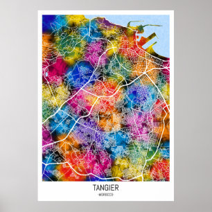 Tangier Morocco City Map Poster