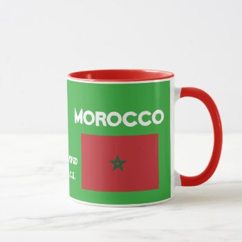 Tangier Morocco Flag Customizeable Mug by Azorean at Zazzle