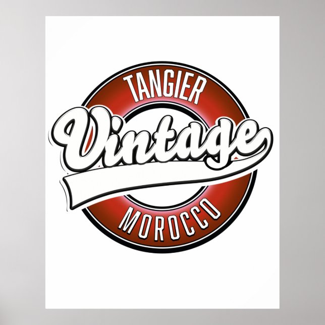 Tangier Morocco retro logo Poster (Front)