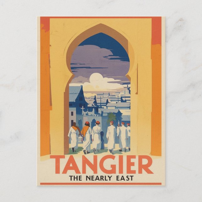 Tangier Vintage Travel Poster Postcard (Front)