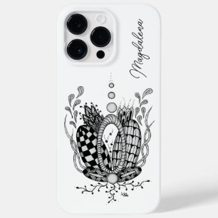Tangle art: floral design, ovale - Case-Mate iPhone 14 pro max case