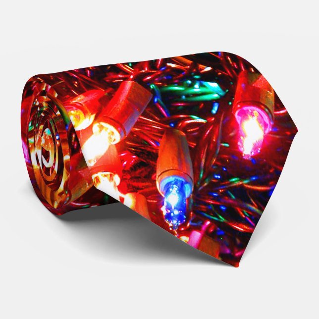 Tangle Lights II Christmas Neck Tie (Rolled)