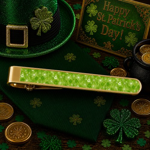 Tangle of Clovers Gold Finish Tie Bar