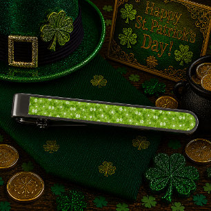 Tangle of Clovers Gunmetal Finish Tie Bar