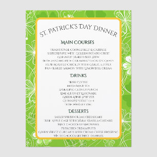 Tangle of Clovers Menu