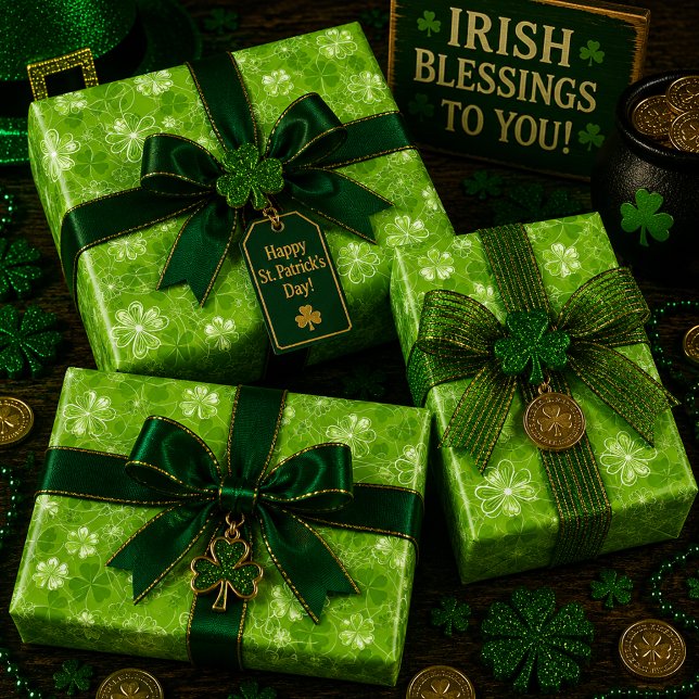 Tangle of Clovers Wrapping Paper Sheets (Creator Uploaded)