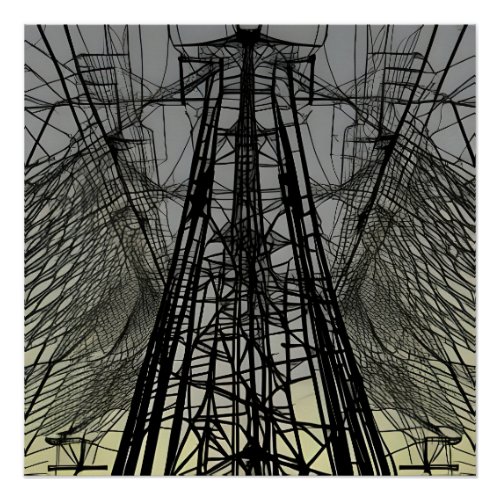 Tangle of Wires Pylon Poster