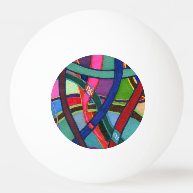 "Tangled" Abstract Ping Pong Ball (Front)