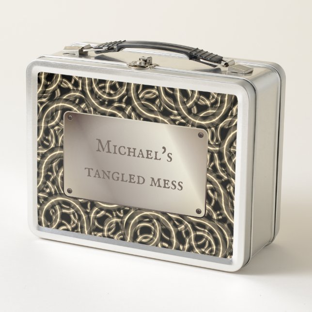 Tangled cables stuff mess dyi home organizer box (Front)