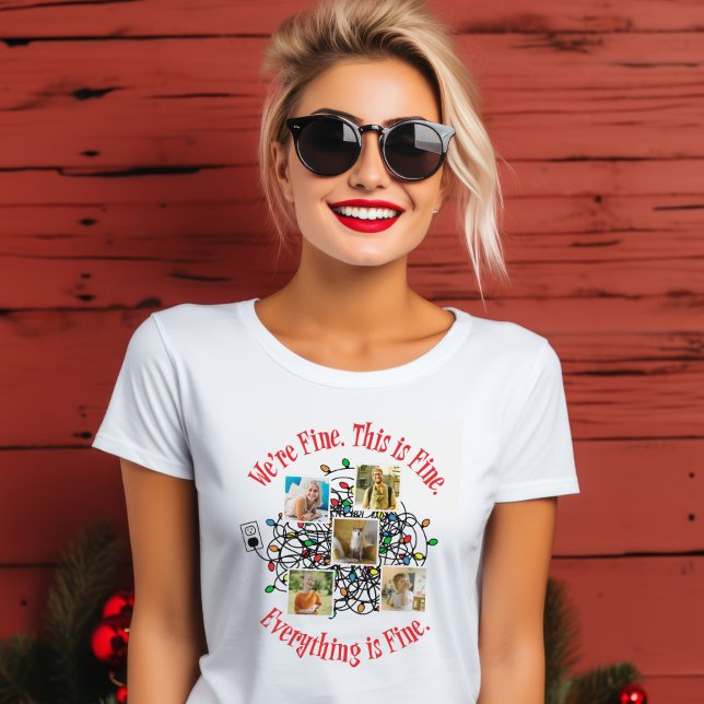 Tangled Christmas Lights Family Photos Template T-Shirt (Creator Uploaded)
