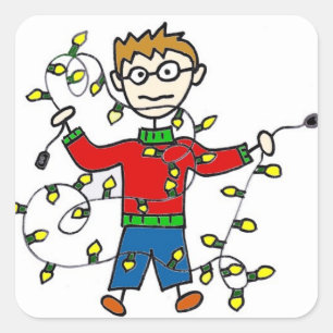 Tangled Christmas Lights Stickers