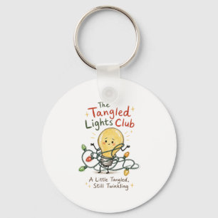 Tangled Christmas Lights Watercolor Keychain