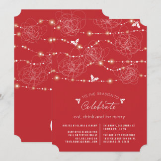 Tangled Fairy Lights Sparkles Holiday Party Invite
