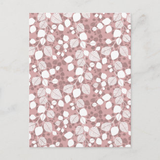 Tangled Foliage Canopy Botanicals Blush Pink Art Postcard