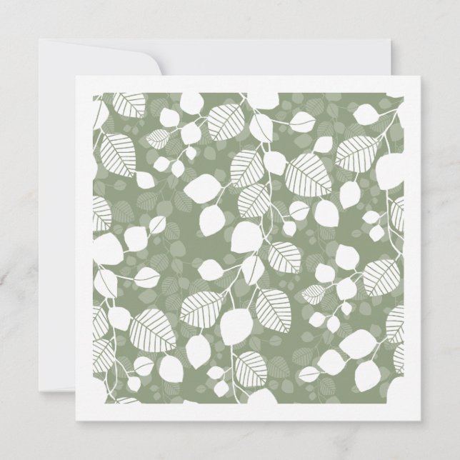 Tangled Foliage Canopy Botanicals sage green Note Card (Front)