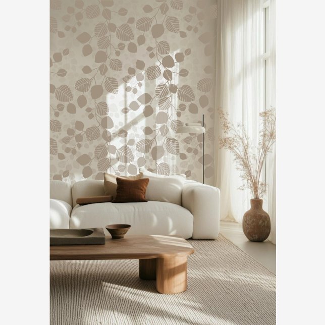 Tangled Foliage Canopy XL dark beige tone leaves Wallpaper (Creator Uploaded)