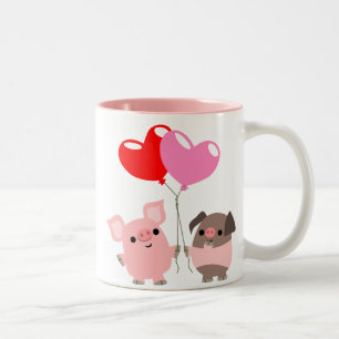 Tangled Hearts (Cartoon Pigs) Mug