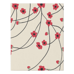 Tangled in Bloom Crimson Red Warm Vanilla Faux Canvas Print