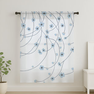 Tangled in Bloom Soft Winter Garden Sheer Curtains