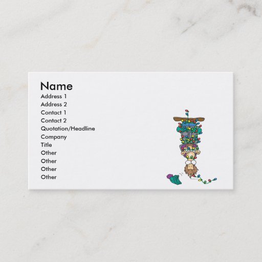 Customizable tangled in christmas lights funny cartoon design business card