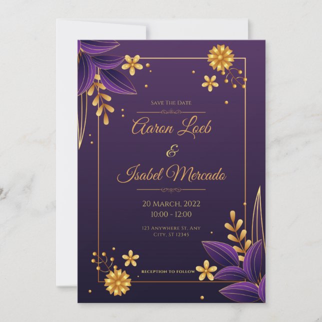 Tangled Inspired Wedding Invitation Card (Front)