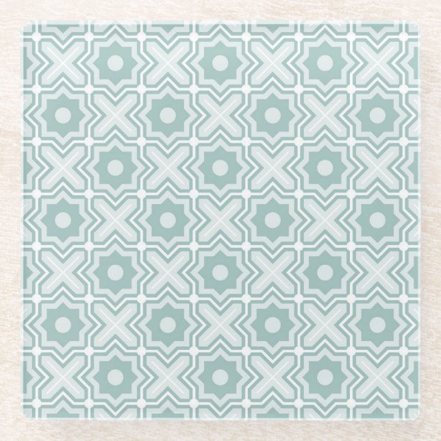 Tangled Lattice Pattern Glass Coaster (Front)