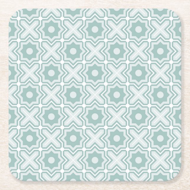 Tangled Lattice Pattern Square Paper Coaster (Front)