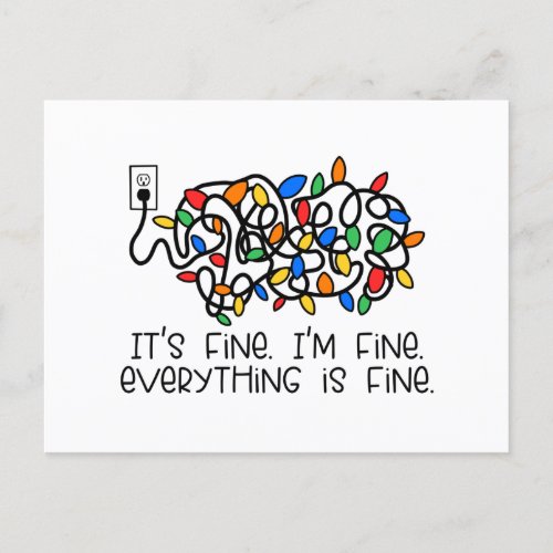 Tangled Light Bulbs Everything is Fine Postcard