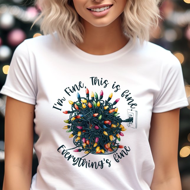Tangled Lights Everything’s Fine Christmas  Tri-Blend Shirt (Creator Uploaded)