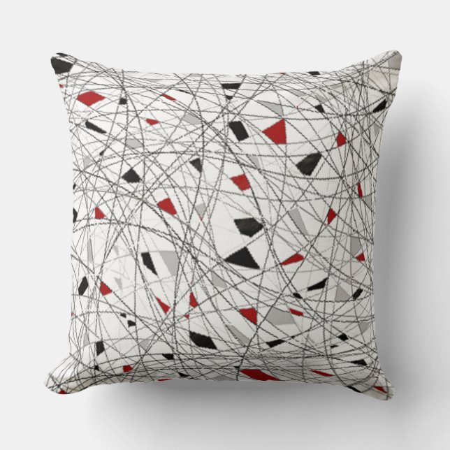 Tangled Lines Abstract Pattern Throw Pillow (Front)
