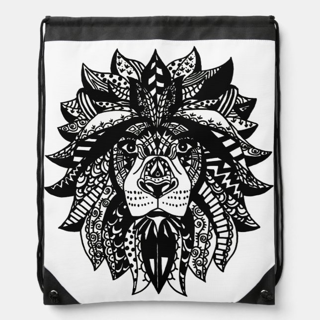 Tangled Lion Drawstring Backpack (Front)