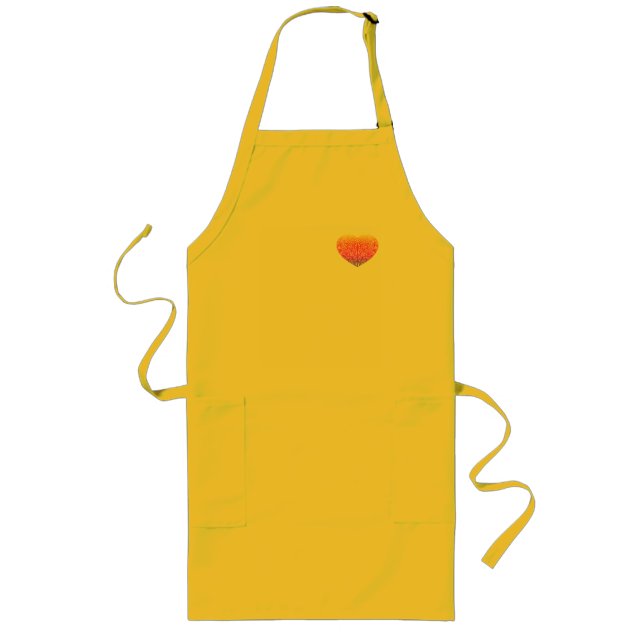 Tangled multi colored Heart T-Shirt Long Apron (Front)
