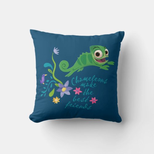 Tangled  Pascal _ Chameleons Make the Best Friend Throw Pillow