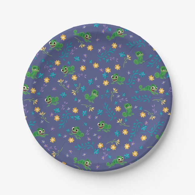 Tangled | Pascal - Purple Pattern Paper Plates (Front)