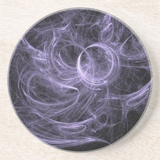 Tangled Purple Swirls Drink Coaster (Front)