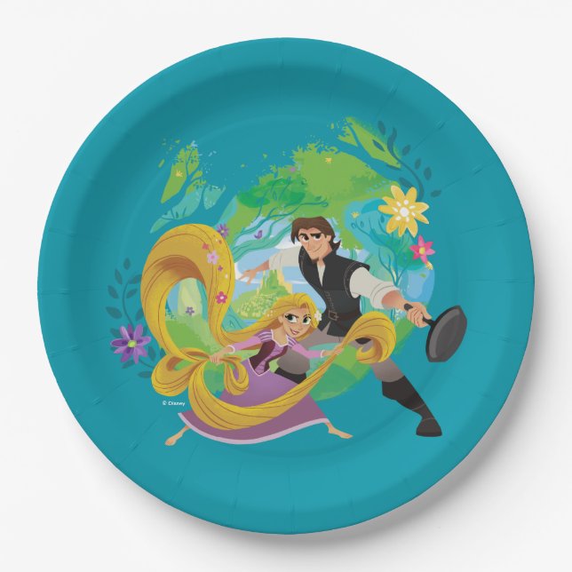 Tangled | Rapunzel & Eugene Paper Plates (Front)