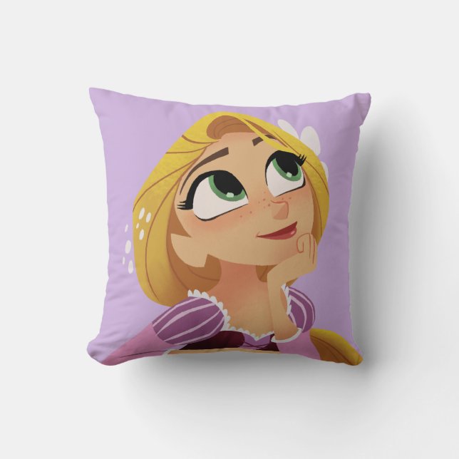 Tangled | Rapunzel - Never Give Up On Your Dreams Throw Pillow (Front)