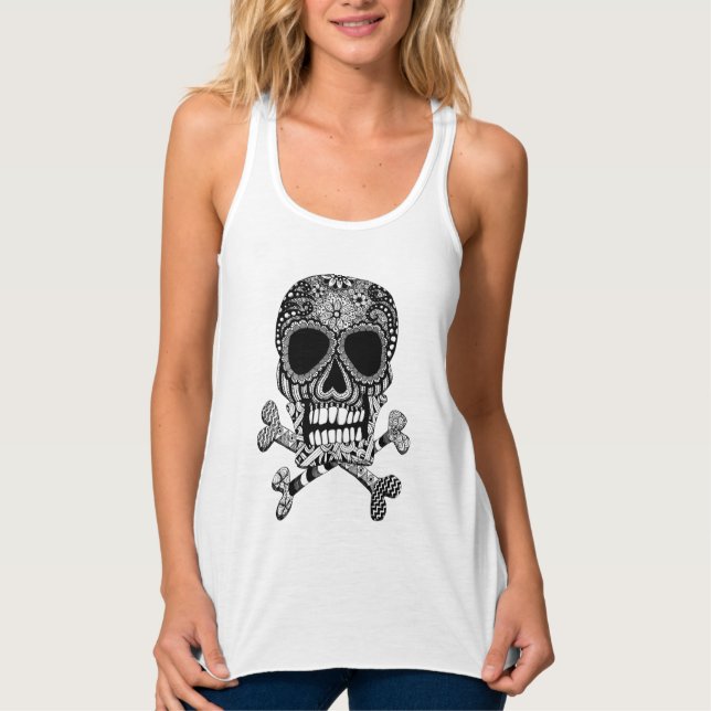 Tangled Skull and Crossbones Tank Top (Front)