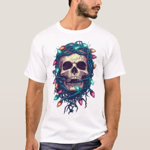Tangled Skullmas � Funny Xmas Skeleton T-Shirt
