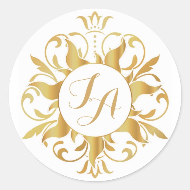 Tangled Sun Monogram Sticker (Front)