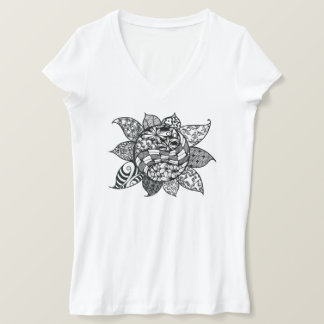 Tangled Sun T-Shirt - white v-neck