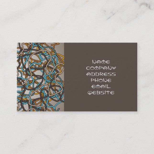 Tangled Threads Abstract Design Business Card (Front)