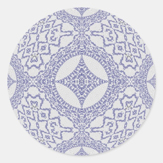 Tangled Tiles Classic Round Sticker (Front)