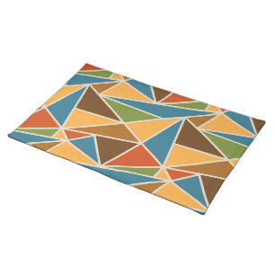 Tangled Triangles Geometric Retro Colors Cloth Placemat