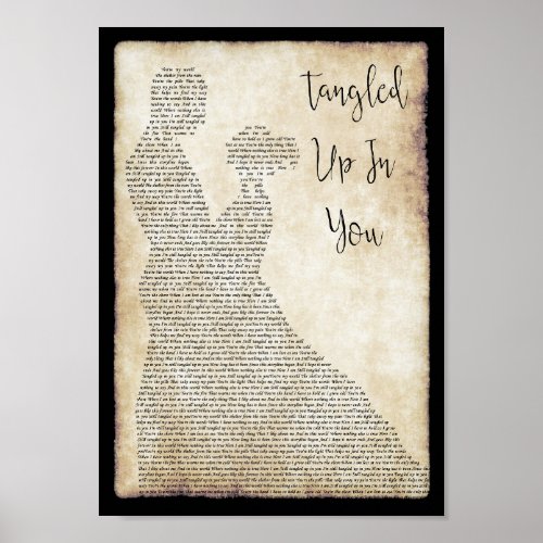Tangled Up In You Song Lyric Man Lady Dancing Poster
