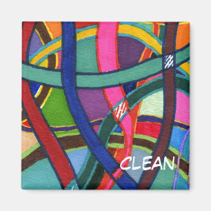 "Tangled Weave" Abstract Dishwasher Status Magnet